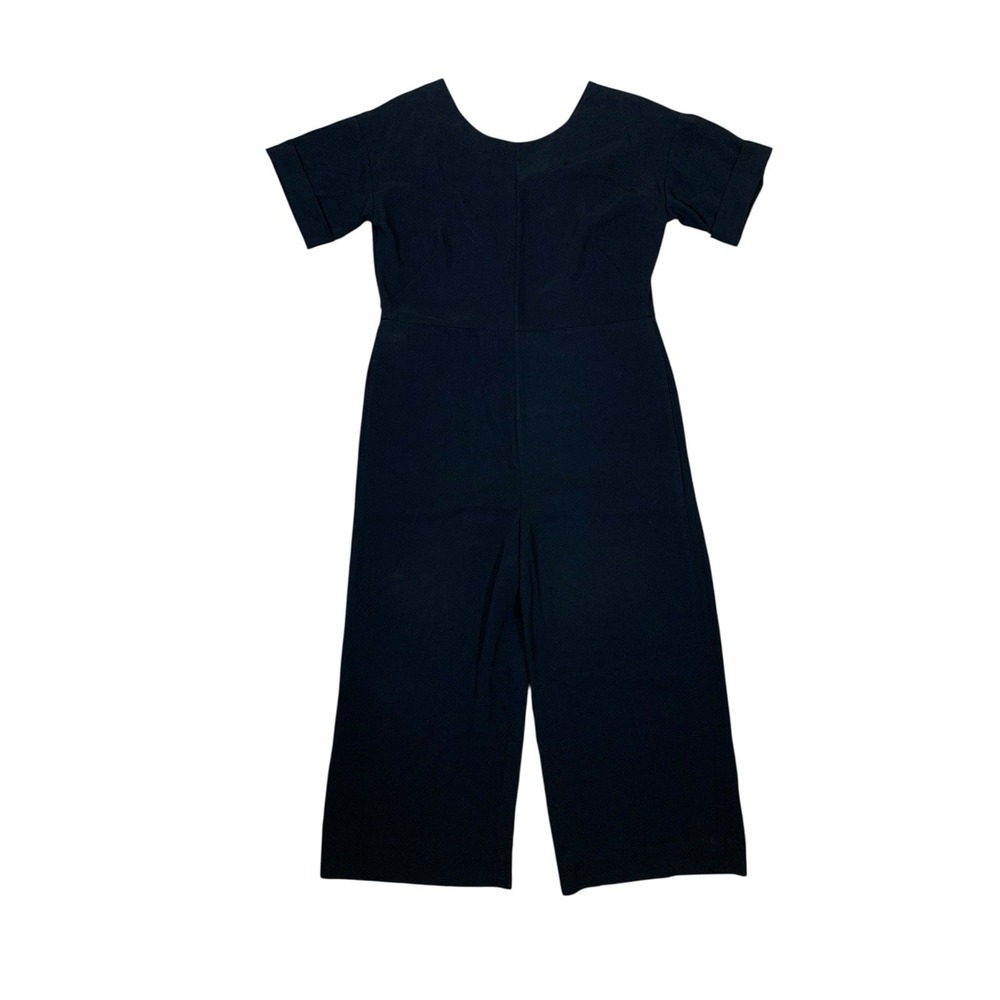 Everlane Black‎ Minimalist Wide Leg Cropped Jumpsuit Capsule Wardrobe 8